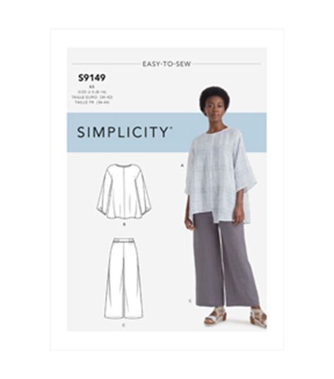 Simplicity S9149 Misses Sportswear Pattern Size 8-26 | JOANN Sleeve Variations, Pants Sewing Pattern, Simplicity Sewing, Sewing Blogs, Simplicity Sewing Patterns, Sewing Pattern Sizes, Simplicity Patterns, Pantalon Large, Extra Fabric