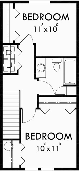 Upper Floor Plan for F-552 4 plex plans, townhome plans, 15 ft wide house plans, narrow lot townhouse plans, F-552 Townhome Plans, Townhouse Floor Plan, Family Floor Plans, House Plans Narrow Lot, Wide House Plans, Townhouse Plans, Wide House, Manufactured Homes Floor Plans, Loft Floor Plans