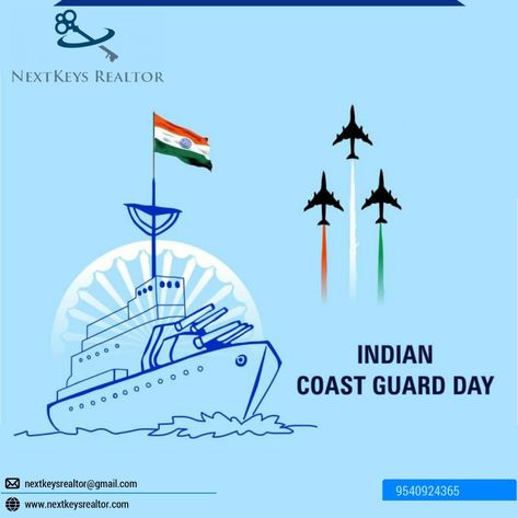 We salute the brave & honourable women & men of the Indian Coast Guard on their foundation day for protecting our maritime frontiers. The whole nation is indebted to them for their invaluable service. Indian Coast Guard Day Poster, Indian Coast Guard Day, Indian Coast Guard, Days In February, Amazing Nature Photography, School Project, August 15, Creative Ads, The Brave