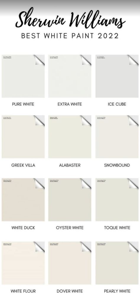 Greek Villa Sherwin Williams, Greek Villa, Paint Charts, Dover White, Best White Paint, Greek Villas, Urban Farmhouse, Paint Colors For Living Room, House Paint