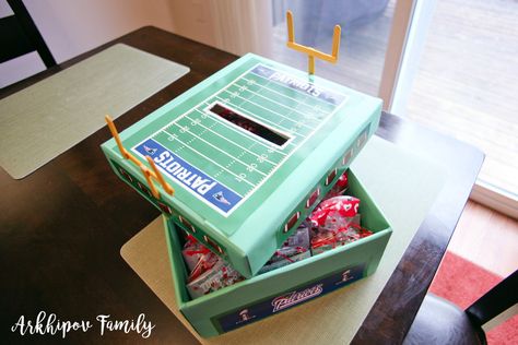 Football Valentines Boxes Boys, Sports Valentine Box Ideas, Diy Football Valentines Boxes, Justin Jefferson Valentines Boxes, Football Valentine Box Ideas, Football Field Valentines Boxes, Football Stadium Valentine Boxes, Nfl Valentines Boxes, Football Shaped Valentines Boxes