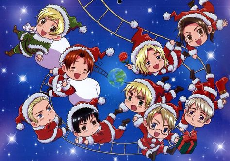 Hetalia Christmas, Merry Christmas Lyrics, Halloween Desktop Wallpaper, Hetalia America, Hetalia Funny, Hetalia Characters, Anime Christmas, Hetalia Axis Powers, Black And White Background