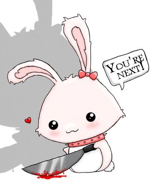 Evil Bunny, Killer Bunny, Images Kawaii, Art Mignon, Kawaii Bunny, Bunny Pictures, Kawaii Chibi, Anime Animals, Cute Cartoon Drawings