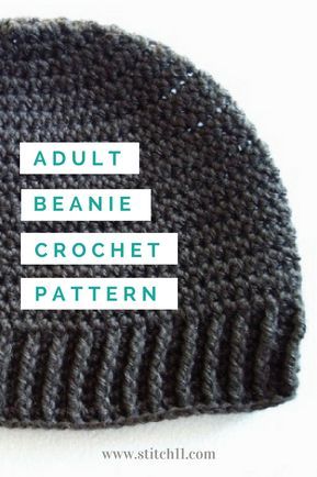 Mens Crochet Beanie, Beanie Hat Crochet Pattern, Crochet Mens Hat, Crochet Hat For Beginners, Crochet Crown, Beanie Crochet Pattern, Beanie For Men, Crochet Men, Crochet Hat For Women