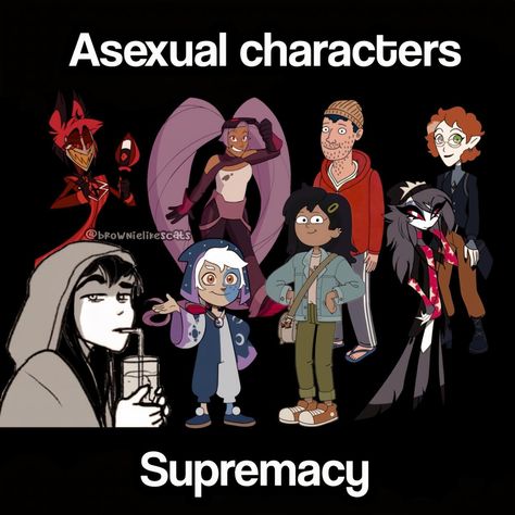 Asexual Characters supremacy. Ace Spectrum Explained, Aroace Characters, Asexual Characters, Asexual Pfp, Asexual Humor, Colored Characters, Gravity Falls Funny, Ace Pride, Healing Tea