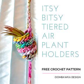 Make these adorable mini air plant holders today! Quick and easy project! Crochet Air Plant Holder, Install Floating Shelves, Crochet Plant Hanger, Easy Crochet Projects, Hanger Design, Crochet Plant, Air Plant Holder, Crochet Basket, Unique Crochet