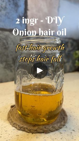 3.6K views · 55 reactions | 2 ingredient DIY Onion oil ✨ best for fast hair regrowth and  prevents hair loss//
----------
1/4 cup shallots/small onions
1 cup unrefined sesame oil 
.. pound the peeled onions (helps in releasing their essence into oil faster) 
.. add to the oil and heat stirring once in a while until bubbles and spluttering stops 
.. cool and strain
.. use it weekly once..warm the oil, massage the scalp and wash after 1 hr
....
Benefits of onion hair oil :
- premature greying
- strengthen hair roots and prevents hair fall
- Prevents scalp infections 
- hair growth 
-------------
#onionoil #haircare #hairoil #hairgrowth #hair #onion #coconutoil #hairfall #herbalhairoil #haircaretips #haircareroutine #onionshampoo #hairgoals #healthyhair #longhair #onionhairoil #onionoilbenefi Onion Hair Growth, Onion Hair Oil, Onion Hair, Onion Oil, Strengthen Hair Roots, Onion For Hair, Prevent Hair Fall, Fast Hair, Hair Roots