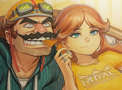 Bowser X Peach Fan Art, Omar Dogan, Couple Cosplay, Mario Fan Art, Nintendo Princess, Nintendo Fan Art, Pokemon Manga, Daisy Art, Princess Daisy