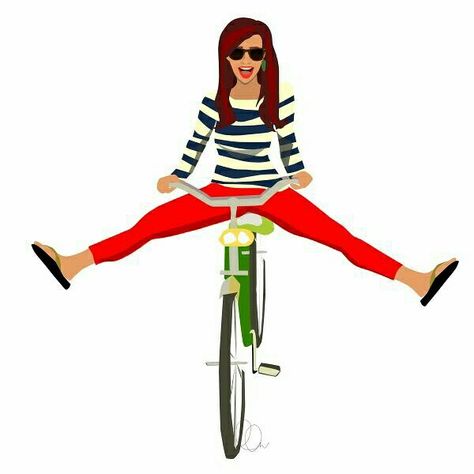 Bicycle Illustration, Vans Girl, Bike Drawing, Bike Illustration, Bicycle Print, Riding A Bike, I Want To Ride My Bicycle, Bicycle Art, Bicycle Girl