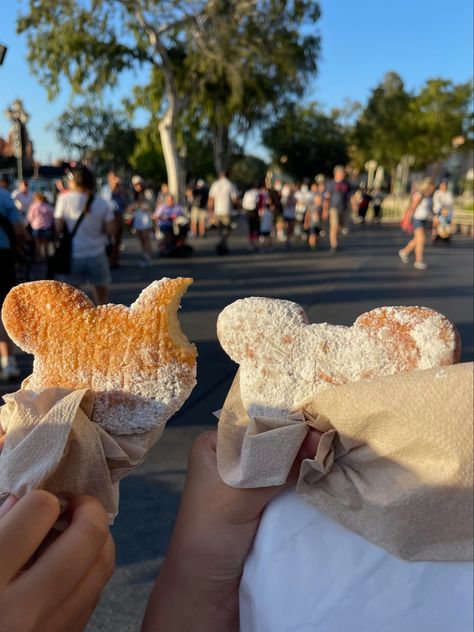 Disneyland Beignets, Disney Beignets, Disneyland Winter, Trip Manifestation, Aesthetic Disneyland, California Disneyland, Disneyland Aesthetic, Disney Foods, Disney Duos