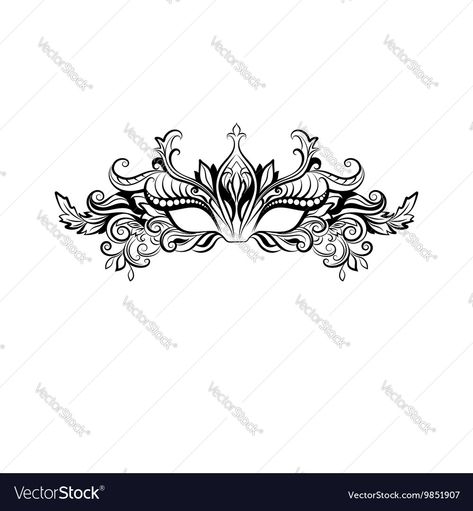 Masquerade Mask Drawing, Venetian Mask Tattoo, Masquerade Tattoo, Masquerade Mask Tattoo, Masquerade Mask Diy, Gold Drawing, Mask Drawing, Tattoo Reference, Mask Tattoo