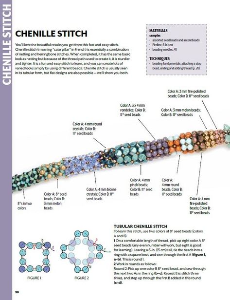 Book Review and Giveaway : Bead Stitching Handbook - The Beading Gem's Journal Free Jewellery Making Tutorials, Pattern Maker, Bead Loom Pattern, Beaded Bracelets Tutorial, Loom Pattern, Seed Bead Patterns, Beading Techniques, Seed Bead Tutorial, Beaded Rope