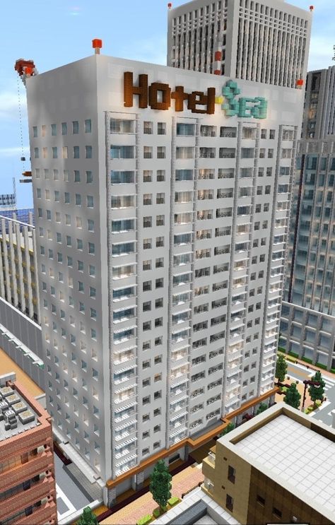 Minecraft City Layout Plans, Modern Apartment Minecraft, Minecraft City Skyscrapers, Minecraft City House Ideas, Minecraft City Roads Design, Minecraft Modern City Ideas, Minecraft Neighborhood Ideas, City Minecraft Builds, Minecraft City Buildings Skyscrapers