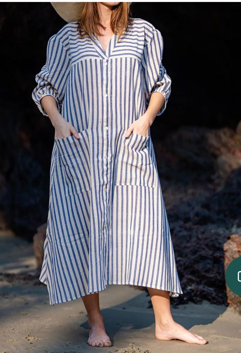 Checks Dresses For Women, Middy Dress Casual Indian, Striped Kurta Designs Women, Striped Tunic Outfit, Stripes Kurti Designs Latest, Striped Kurti Design, Summer Fashion Dresses Casual, Casual Maternity Outfits, Simple Dress Casual