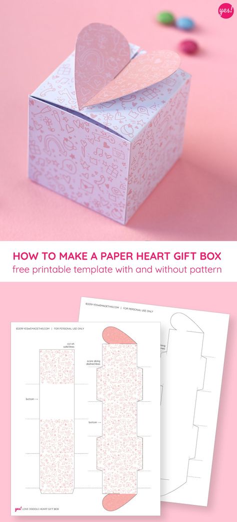 Packaging Template Design Free Printable, Papercraft Templates Cute, Diy Gift Box Template Free Printable, Gift Box Template Printable Free, Paper Box Template Free Printable, Heart Box Diy, Gift Box Template Printable, Gift Box Template Free, Heart Box Template