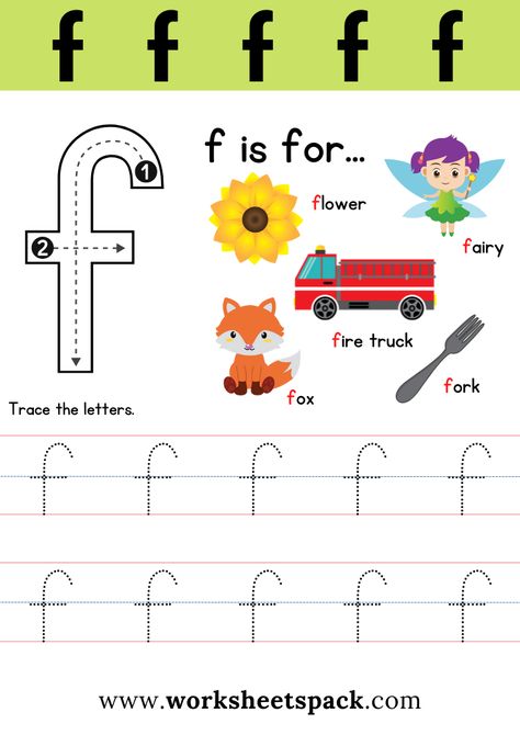 F Tracing Worksheets, Letter F Tracing Worksheets, Letter F Preschool, Worksheet Letter F, Letter Alif Worksheet, Write Missing Alphabet Worksheet, Letter F Worksheet, Montessori Worksheets, F Sound