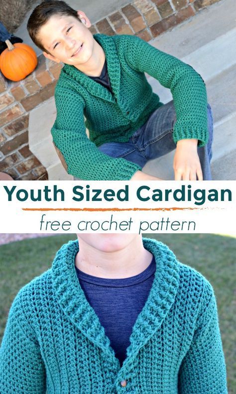 This cardigan crochet pattern is perfect for BOYS (or girls) wearing size 10/12! More sizes included. #crochet #yarn #crochetforboys #freecrochetpatterns Crochet Boys, Cozy Classroom, Vestidos Bebe Crochet, Crochet Children, Crochet Sweater Free, Cardigan Crochet Pattern, Boy Crochet, Kids Cardigans, Crochet Gift Ideas