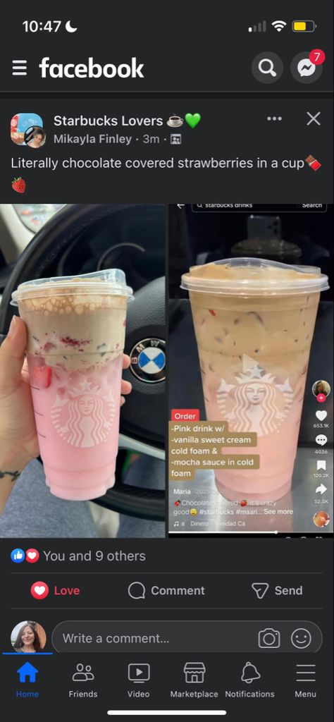 Starbucks Drinks With Strawberry, Starbucks Recipes Chocolate, Starbucks Drinks To Try Strawberry, Strawberry Coffee Starbucks, Special Starbucks Drinks Orders, Starbucks Chocolate Drinks, Strawberry Drinks At Starbucks, Starbucks Drinks Chocolate, Strawberry Iced Coffee