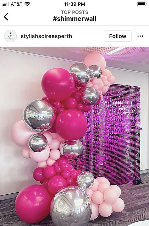 Neon Birthday Party, Fiesta Colors, Neon Birthday, Shimmer Wall, Balloon Display, Silver Balloon, Birthday Party Theme Decorations, Birthday Balloon Decorations, Valentines Wallpaper