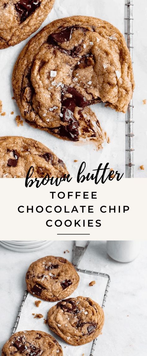 Brown Butter Toffee Chocolate Chip, Toffee Chocolate Chip Cookies, Toffee Chocolate, Milk Chocolate Chip Cookies, Toffee Cookies, Butter Toffee, Chocolate Toffee, Ginger Cookies, Brown Butter