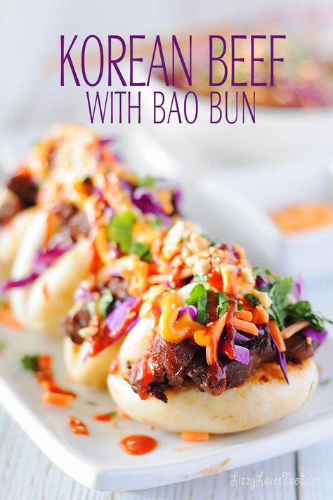 Recipe from Korea! Easy to make Korean Beef with Bao Bun are sweet and spicy with homemade coleslaw to top. A perfect treat for a weekend lunch while enjoying a Netflix marathon. Korean Bbq Bao Bun, Korean Beef Sandwich, Korean Beef Bao Buns, Beef Boa Buns, Korean Bao Buns Recipe, Beef Bao Buns Recipe, Bao Filling Recipe, Boa Buns Recipe Easy, Bao Buns Recipe Beef