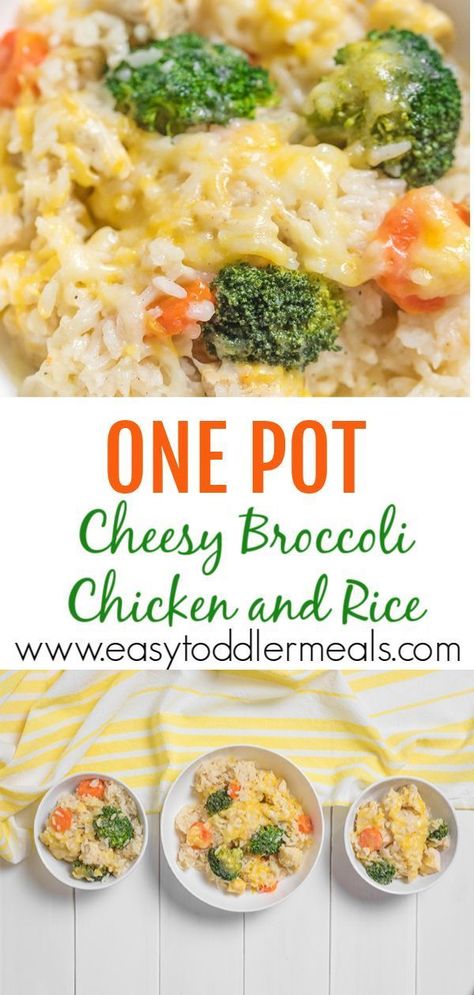 Cheesy Broccoli Chicken And Rice, Cheesy Broccoli Rice, One Pot Wonder, Chicken And Rice Dishes, Easy Toddler Meals, Broccoli Chicken, Cheesy Broccoli, Gooey Cheese, Easy Family Dinners