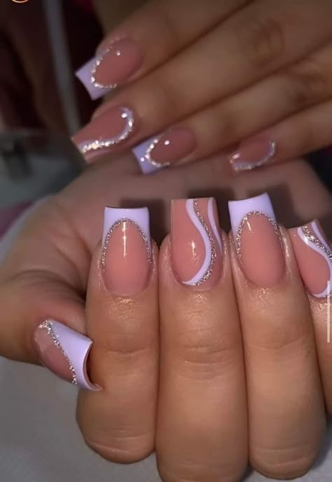 Unghie Sfumate, Purple Acrylic Nails, Lilac Nails, Purple Nail Designs, Fancy Nails Designs, Girly Acrylic, Nails Coffin Short, Simple Gel Nails, Girly Acrylic Nails