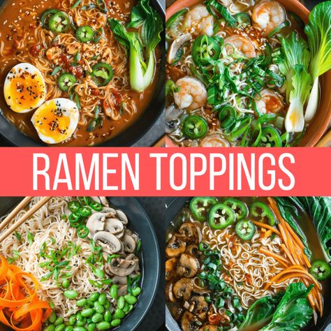 Tofu Ramen Bowls (Vegan + Vegetarian) - Peas and Crayons Blog Tofu Ramen, Ramen Toppings, Chili Oil Recipe, Vegetarian Ramen, Ramen Noodle Bowl, Ramen Bowls, Ramen Bar, Homemade Ramen, Vegan Ramen