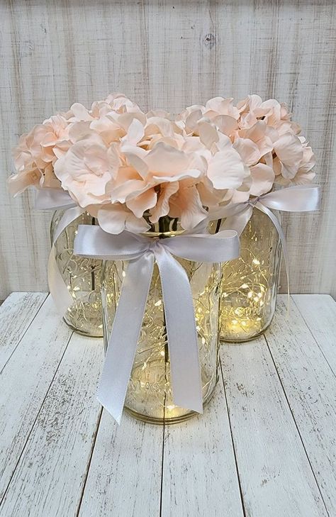 Baby It’s Cold Outside Centerpieces, Coquette Centerpieces, Fairy Lights Wedding Centerpieces, Cylinder Vase Centerpiece Wedding, Dollar Tree Table Centerpiece, Boho Chic Wedding Decoration, Mason Jar Centerpieces For Weddings, Quinceañera Centerpieces Ideas, Wedding Decorations Table Centerpieces