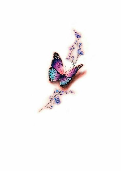 Hand Tattoos Femine, Creative Butterfly Tattoo Design, 3 Tigers Tattoo, Butterfly With Feather Tattoo, Faith And Butterfly Tattoo, Butterfly Flower Tattoo Color, Classy Tattoos For Women Elegant Ankle, Fading Butterfly Tattoo, Butterfly On A Flower Tattoo