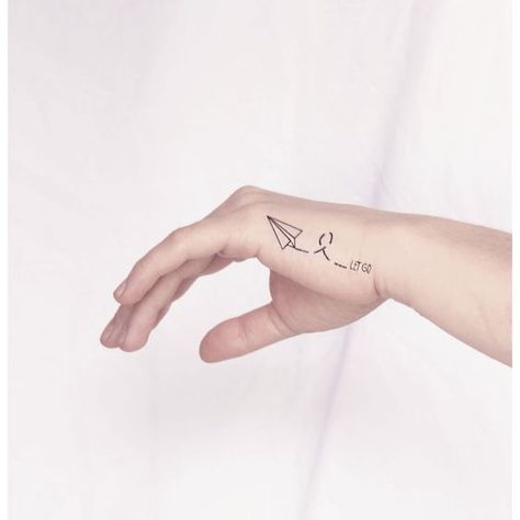 Let It Go Tattoo, Paper Airplane Tattoos, Paper Plane Tattoo, Go Tattoo, Plane Tattoo, Airplane Tattoos, Inspiring Words, Paper Airplane, Tattoo Feminina