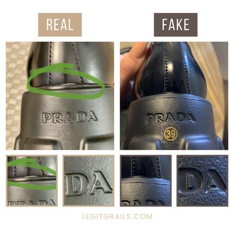 How To Spot Real Vs Fake Prada Monolith Loafers – LegitGrails Prada Monolith Loafers, Prada Monolith, Prada Galleria Bag, Legit Check, Pointed Loafers, Prada Loafers, Chanel Espadrilles, Prada Re Edition, Authenticity Certificate