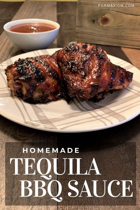 This sweet and tangy tequila barbeque sauce will amplify the flavor of any grilled meat. Goes especially well on chicken. #tequilabarbequesauce #tequilabbqsauce #bbqsauce #recipe Tequila Lime Bbq Sauce, Tequila Sauce Recipe, Agave Bbq Sauce, Mexican Bbq Sauce, Orange Bbq Sauce Recipe, Tequila Marinade, Tequila Sauce, Homemade Barbecue Sauce Recipe, Bbq Sauce Homemade Easy