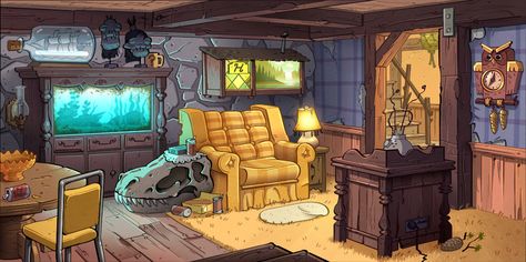 Gravity Falls Background, Gravity Falls Town, Autumn Interior, Gravity Falls Fan Art, Bg Design, Gravity Falls Art, Fall Background, Over The Garden Wall, Background Art