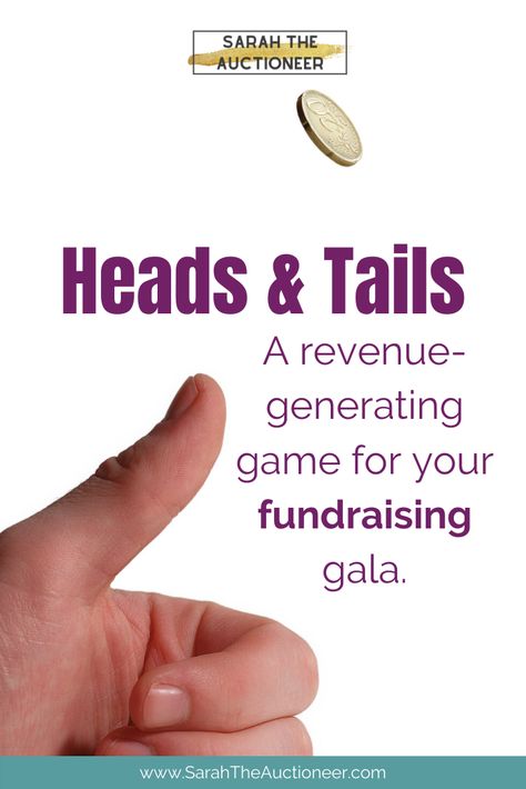 Heads & Tails is a revenue generating game for nonprofit galas, fundraising events and charity or benefit auctions | auction game ideas | fundraising ideas | fundraising auction enhancers | charity auction ideas Heads Or Tails Game Fundraiser, Fundraiser Party Ideas, Gala Fundraiser Ideas, Gala Fundraising Ideas, Gala Fundraiser, Silent Auction Fundraiser Tips, Auction Donations Request, Library Fundraiser Ideas, How To Run A Silent Auction