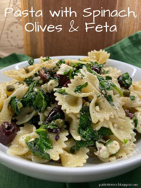 Olla-Podrida: Pasta with Spinach, Olives & Feta