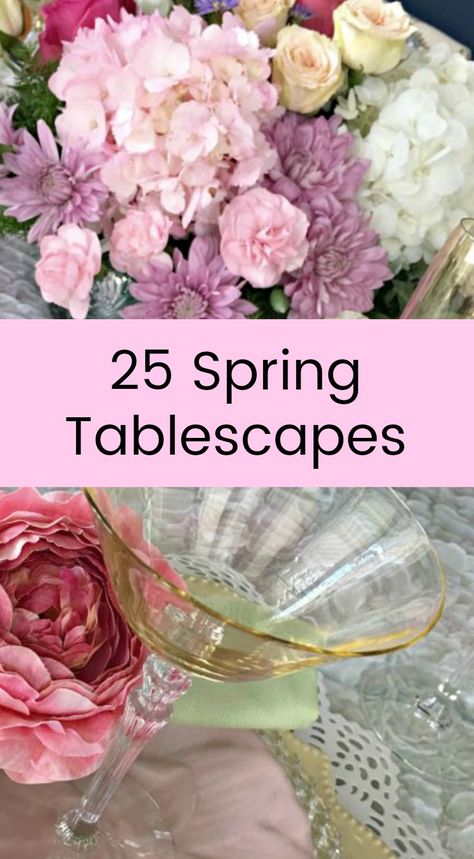 25 Spring Tablescapes! - Celebrate & Decorate Spring Luncheon Decorations, Spring Table Scape, Elegant Dinner Party, Spring Decoration, Tablescape Inspiration, Spring Tablescapes, Holiday Tablescapes, Table Scape, Table Inspiration