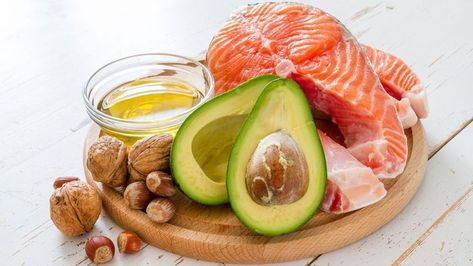 Image result for picture of healthy fats Omega Foods, Omega 3 Foods, Cadette Badges, Remineralize Teeth, Stomach Health, Food For Memory, Hair Diet, بذور الشيا, Optimum Health