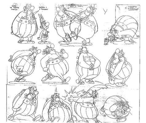 Character Design Page, Albert Uderzo, Traditional Animation, Animation References, Character Model Sheet, Design Page, Cartoon Sketches, Model Sheet, Animation Reference