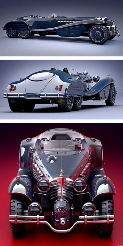 The steampunk car Hydra Schmidt Coupe - Captain America movie | Dieselpunk vehicles, Futuristic cars, Classic cars 6 Wheel Car, Dieselpunk Car, Steampunk Cars, Dieselpunk Vehicles, Steampunk Vehicle, Captain America Movie, Fantasy Cars, Concept Car Design, Futuristic Cars