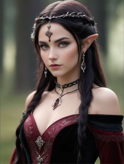 Elf Hairstyles, Elven Hairstyles, Elf Cosplay, Female Warriors, Cosplay Inspo, Female Elf, Digital Portraits, Fantasy Island, Dark Elf