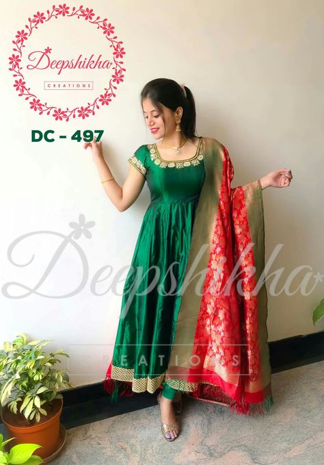 Pattu Anarkali Dress Designs, Pattu Chudidhar Designs, Kalamkari Dresses, Ikkat Dresses, Designer Anarkali Dresses, Long Gown Design, Traditional Blouse Designs, Anarkali Dress Pattern, Long Gown Dress