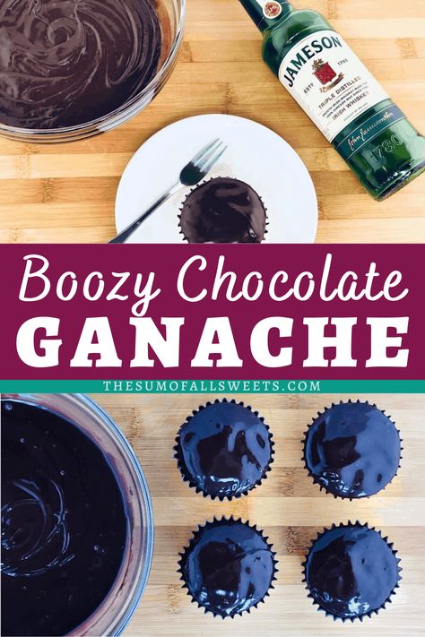 Bourbon Ganache, Alcohol Candy, Ghiradelli Chocolate, Whiskey Chocolate, Ganache Icing, Guinness Chocolate, Boozy Chocolate, Chocolate Ganache Recipe, Chocolate Recipes Homemade