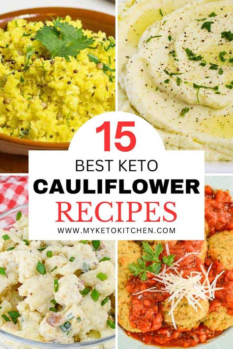 Cauliflower is one of the most popular keto ingredients for its ability to replace many other high-carb ingredients. Below is a list of our favorite low-carb keto cauliflower recipes you can easily make at home. Low Carb Cauliflower Recipes, Keto Cauliflower Recipes, Low Carb Veggie, Carpaccio Recipe, Keto Pasta Recipe, Parmesan Roasted Cauliflower, Loaded Cauliflower Casserole, Snack Lunch, Low Carb Dinner