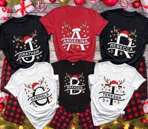 Christmas Cookies Tree, Christmas Family Shirts Ideas, Christmas Monogram Shirt, Personalized Christmas Shirts, Christmas Gift Ideas For Men, Matching Family Christmas Shirts, Christmas Jammies, Matching Christmas Shirts, Christmas T Shirt Design