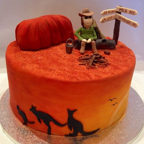 Belinda on Instagram: “I love a sunburnt country #cakes #cakedecorator #australiacake #iloveasunburntcountry #melbournecakes #cake #yummy #cakesareyummy #ozcake” Australia Cake Theme, Australian Themed Cake, Australiana Cake, Country Cakes, Australia Cake, Cake Decorating Tips, I Love A, Gum Paste, Themed Cakes