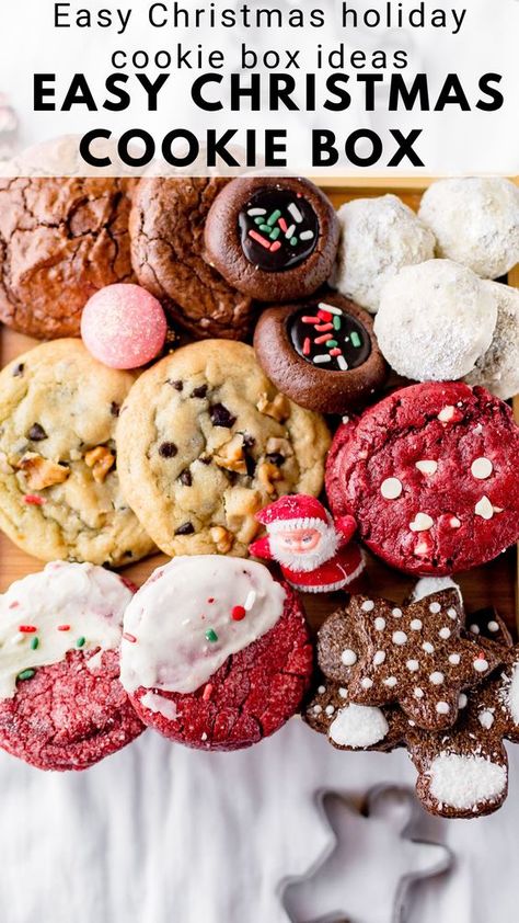 Easy Christmas holiday cookie box which are unique cookie box ideas perfect for holidays Christmas Treat Packaging, Cookie Boxes Ideas, Cookies Box Packaging Ideas, Christmas Cookie Tin Ideas, Easy Holiday Cookie Recipes, Cookies Gift Box Ideas, Holiday Treat Boxes, Christmas Sweet Box Ideas, Cookie Gifts Packaging Ideas