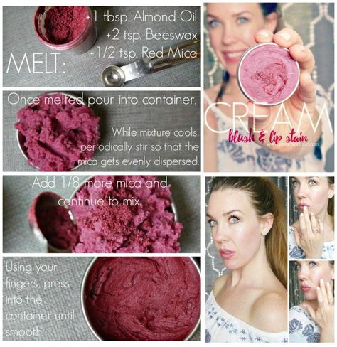 DIY Cream Blush and Lip Stain #naturalmakeup Diy Cream Blush, Makeup Recipes, Homemade Makeup, Diy Cream, Blush Cream, Diy Kosmetik, Homemade Lotion, Diy Cosmetics, Sensitive Skin Care