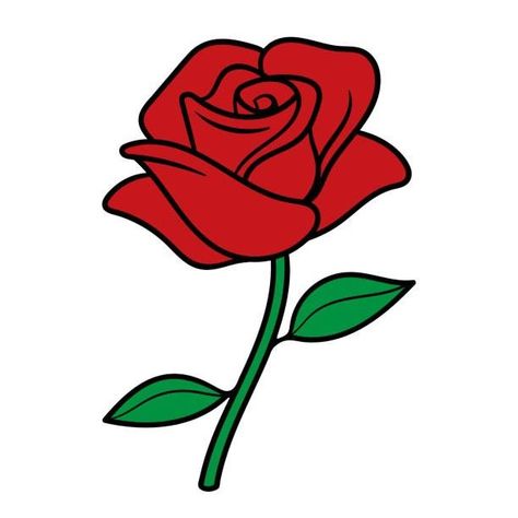 Red Rose Drawing, Cartoon Drawing For Kids, Drawing Of Flowers, Cartoon Rose, Funny Cartoon Images, Pencil Drawings Of Flowers, Nature Logo Design, Easy Flower Painting, Flower Drawing Design