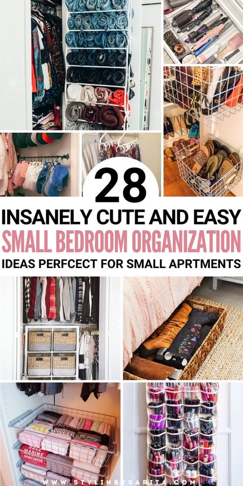 small bedroom organization ideas Teenage Bedroom Organization Ideas, Making The Most Of A Small Bedroom, Tiny Room Organization Bedroom, Bedroom Organization Ideas Small Rooms, Dresser For Small Bedroom, Bedroom Organization Ideas Diy, Bedroom Space Saving Ideas, Organization Ideas For Bathroom, Bedroom Set Up Ideas